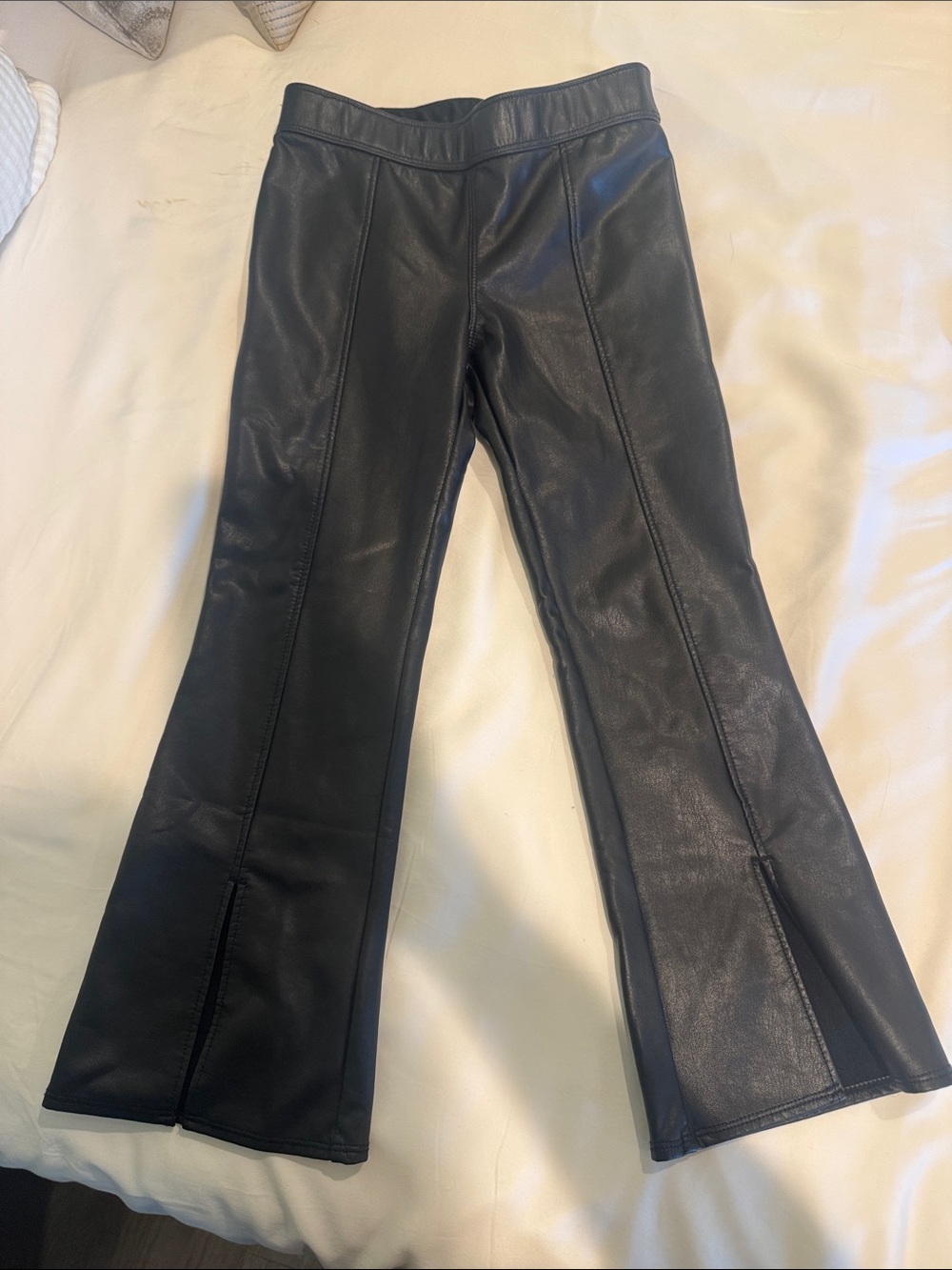 abercrombie kids Black Faux leather pants